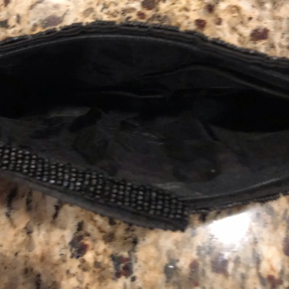 Vintage Black and Gray Circled Pattern Clutch Wristlet
